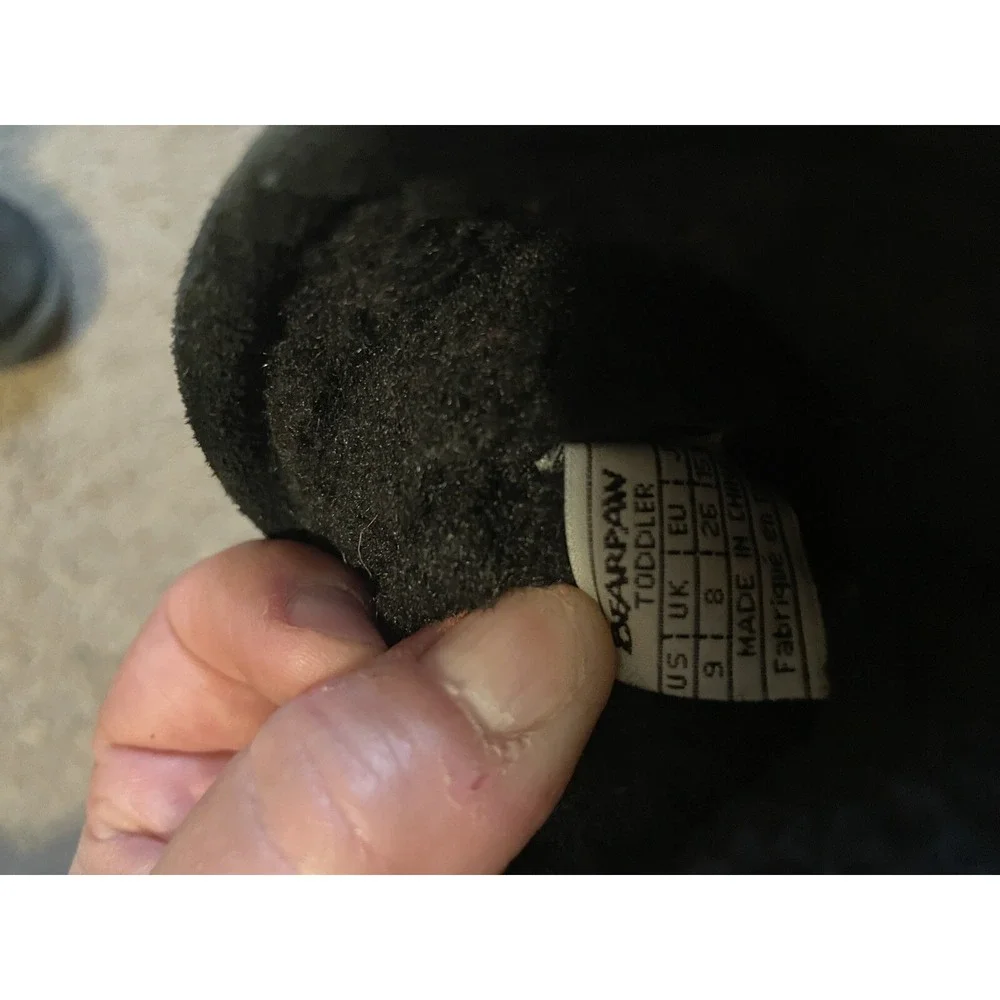 Bearpaw Toddler Black Faux Suede Boots Sz 9 Cozy Outdoor‎ Soft Cute